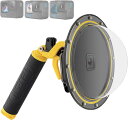 Kiowon GoPro HERO12 HERO 11 HERO 10 HERO 9 適用 ドームポート ゴープロ用 透明ドーム 30M 水中撮影用 ハウジングケース 180°超広角 防水ケース ダイビング/水泳/サーフィンなど最適(GoPro 12 1