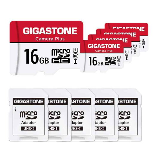 Gigastone マイクロSDカード 16GB フルHD 5個セット SDアダプタ付き ミニ収納ケース付き SDHC U1 C10 85MB/S UHS-I Full HD 動画 Gigastone マイクロSDカード 16GB フルHD 5個セット SDアダプタ付き ミニ収納ケース付き SDHC U1 C10 85MB/S UHS-I Full HD 動画