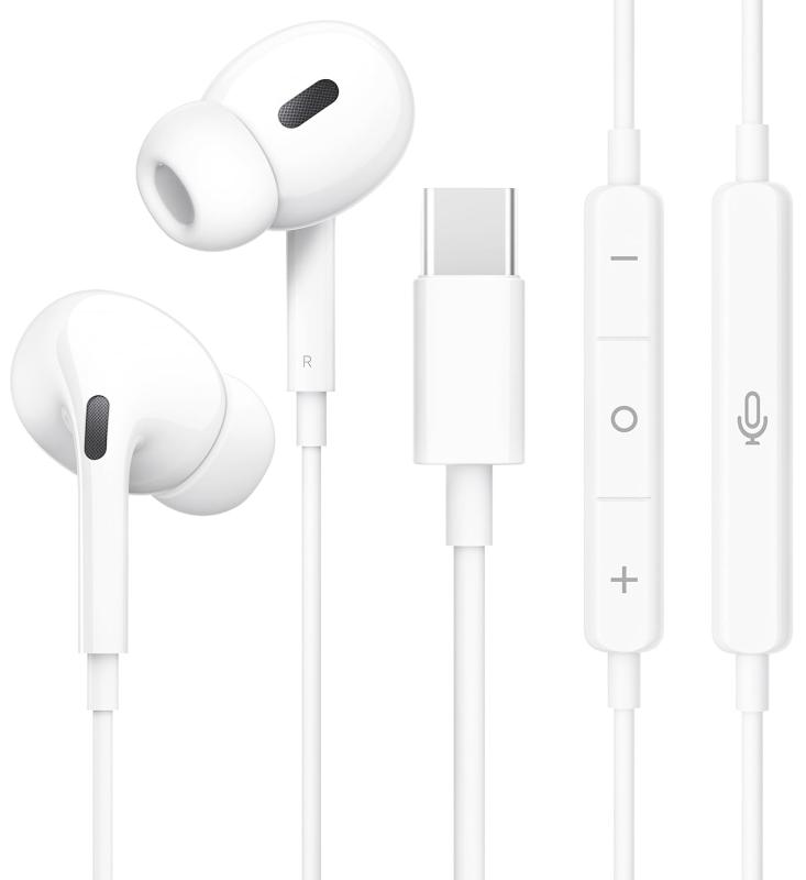 タイプc イヤホン 有線【業界初売り iphone15/16対応 】有線イヤホン HiFi クリア通話 イヤホンマイク 快適な装着感 apple type-c 人間工学 usb c 絡み防止 遅延なし タイプシー 重低音 リモコン付き