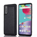 【 Viesa 】 背面カード 手帳型ケース Galaxy A41 / SC-41A docomo / SCV48 au 対応 Samsung スマホ バックカバー ケース 手帳型 (ブラック) 手作り 財布型 マグネット 薄 軽量 ポケット収納付き 背