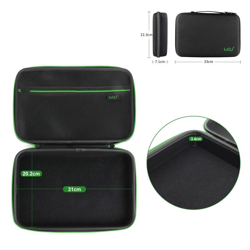 HSU gopro収納ケース GoPro Hero13/12/11/10/9/8/7/6/5対応 及び他のアクションカメラ 収納バッグ アクセサリー収納 防塵 防水 アクションカメラに対応 （大 グリーン