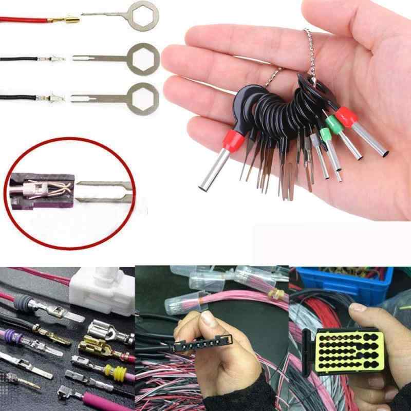 YFFSFDC コネクターピン抜き 端子除去ツール カプラー コネクター 配線 端子 外し 抜き 26種類 工具 カーターミナル取り外しキーツール配線コネクタエクストラクタプーラーリリースピン (26点
