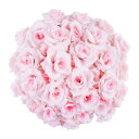 バラ 造花 50本 cnomg 直径8cm 母の日 プロポーズ 結婚式 誕生日 お祝い 演出にローズ 装飾 DIY材料 (レッド)