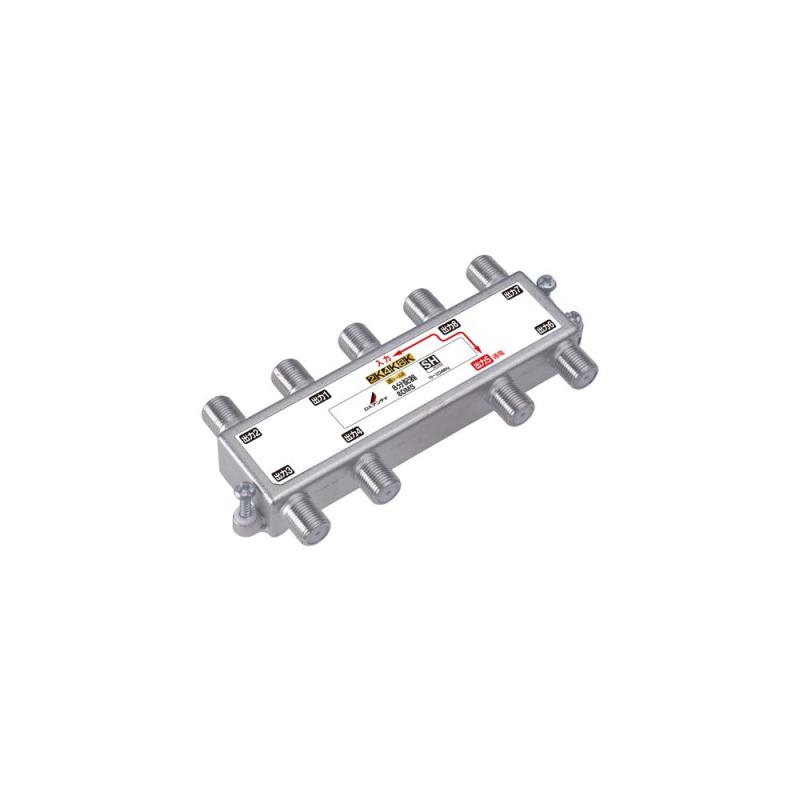 DXアンテナ 分配器 【2K 4K 8K 対応】 8分配 1端子通電形 金メッキプラグ F型端子 ダイカスト製高シー..