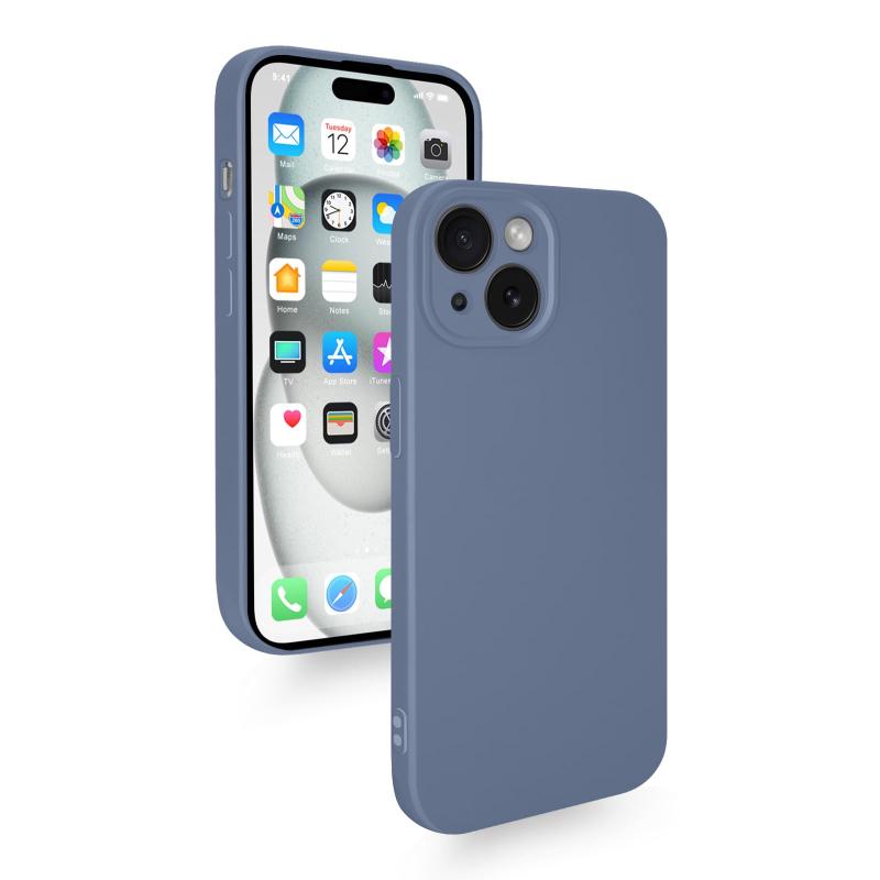 Zeunoen iPhone 15 Plus ケース 耐衝撃 シリコン カバー 軽量 薄型 柔軟 アイフォン15Plus スマホケース マット質感 指紋防止 擦り傷防止 落下防止 滑り止め ストラップホール付き (グレー)