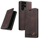 UnivoColors Galaxy S22 Ultra 5G(SC-52C/SCG14) 手帳型ケース 高級合皮 スタンド機能 カード収納 マグネット式 TPUソフトカバー 全面保護 カメラ保護 衝撃吸収 RFIDブロッキング おしゃれ カバー(ブラウ(3)