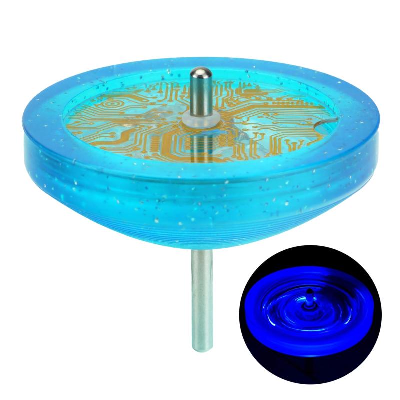 スピンギア 世界大会認定 光るこま ヒバリ LED こまひも1本付き 投げごま (ブルーグリッター 青LED)