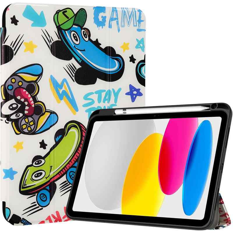 ProCase iPad 11世代/10世代 ケース iPad(A16)11インチ 2025/10.9インチ 2022通用 A2696 A2757 A2777 ペン収納 耐衝撃 三つ折り スタンド スマートカバー(ゲーム)