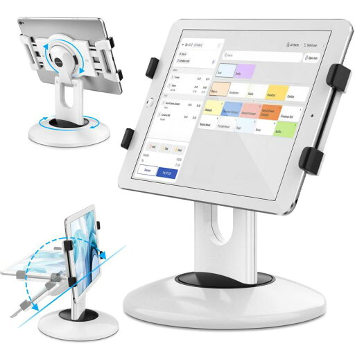 360度回転・180°調整|タブレットスタンド|AboveTEK(アボーヴ テック)iPadホルダー幅168~240mm対応【ホワイト】POSレジ用|卓上|縦置き|業務用|飲食店|幅調整可能|M、Lサイズボルダー 360度回転・180°調整|タブレットスタンド|AboveTEK(アボーヴ テック)iPadホルダー幅168~240mm対応【ホワイト】POSレジ用|卓上|縦置き|業務用|飲食店|幅調整可能|M、Lサイズボルダー