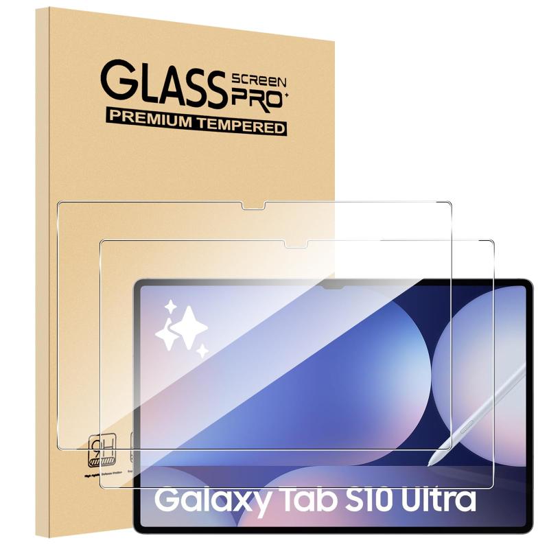 【2枚セッ】For Samsung Galaxy Tab S10 Ultra フィルム Mosasa Samsung Galaxy Tab S10 Ultra ガラスフィルム 衝撃吸収 9H硬度 飛散防止 2.5Dラウンドエッジ 自動吸着 気泡ゼロ 高透