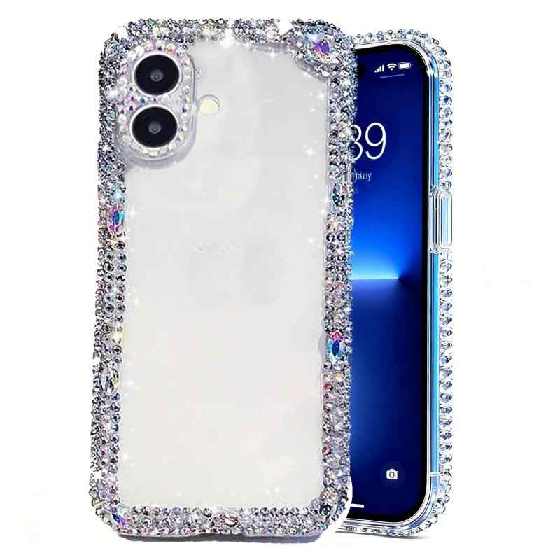 対応 iphone16 ケース キラキラ ラインストーン フルカバー 可愛い 水晶 エレガント 3D キラキラデコ ..