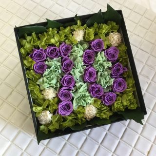 プリザーブドフラワーギフト ボックスフラワー ６０ 送料無料 年忌 お供え 還暦祝い 贈答 お礼 記念日 お好きな数字 ブーケ フラワー ショッププチフルール還暦祝いや大切な人へのプレゼントにお好きな数字で プリザーブドフラワーギフト ボックスフラワー