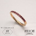 シンセチックルビーハーフエタニティサージカルステンレスリング ピンク(IPコーティング)【R-9685-9690-50】 3号~13号
