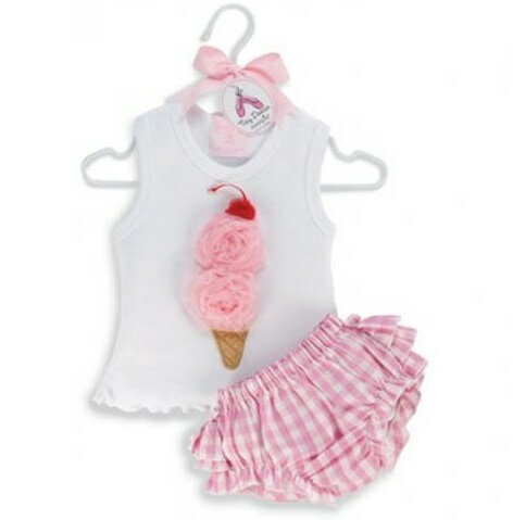 MudPie Baby タンクトップ＆ブルマー 上下セット 0-6mon 9-12mon 6か月 9か月 12か月 ベビー服 かわいい ツーピースセット アイスクリーム マッドパイ フリル付きおむつカバー 子供服 女の子