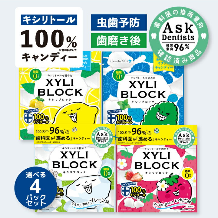 ★公式限定40g★キシリトール 100% キャンディー キシリブロック タブレット 選べる4パックセット あめ アメ こども 虫…