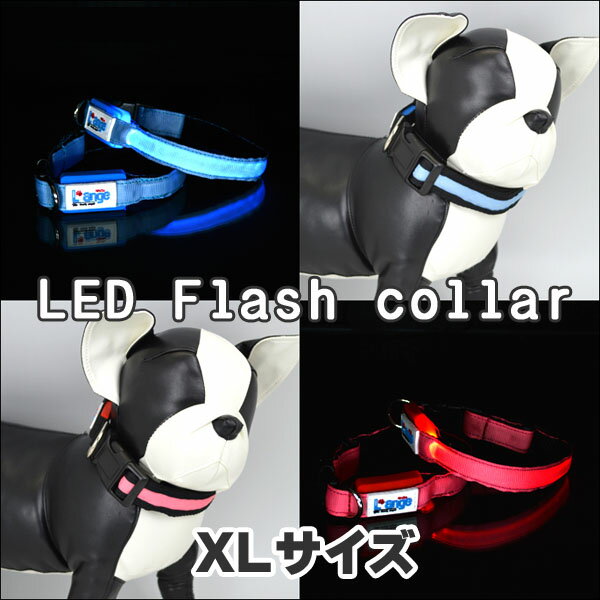 LEDフラッシュカラー（首輪） XLサイズ〔LED Flash Collar〕ペットとの絆を繋ぐ『L’ange（らんじゅ）』【全国送料無料(メール便のみ)】[P20][S5][SP]