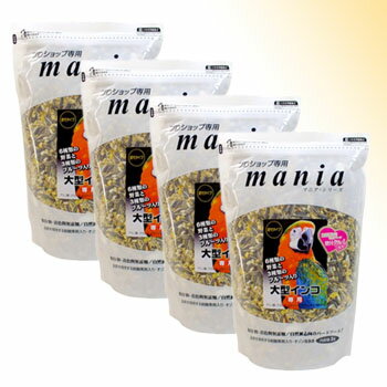 「お買い得セット」mania(マニア) 大型インコ 3L(約1.8kg) ×4個セット 6種の野菜と3種のフルーツ入り〔黒瀬ペットフード〕【送料無料(一部地域を...