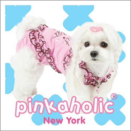 PINKAHOLIC NEWYORK(ピンカホリック ニューヨーク)フリフリキャミソール＆パンツセット『犬服/ドッグウェア』NALIB-TS104_PT104【全国送料無料(メール便のみ)】