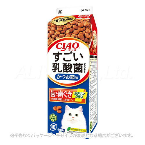 CIAO すごい乳酸菌クランキー牛乳パック かつお節味 400g ｢いなばペットフード｣