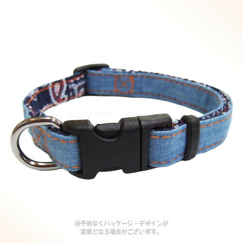 Collars, Harnesses, Leashes - コットンデニムカラー #15 ライトブルー 「岡野製作所」【全国送料無料(メール便のみ)】