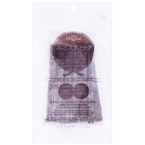 nico cook 国産 天然エイスティック 9本入り【ペット 犬 おやつ 魚 スティック アカエイ 国産】