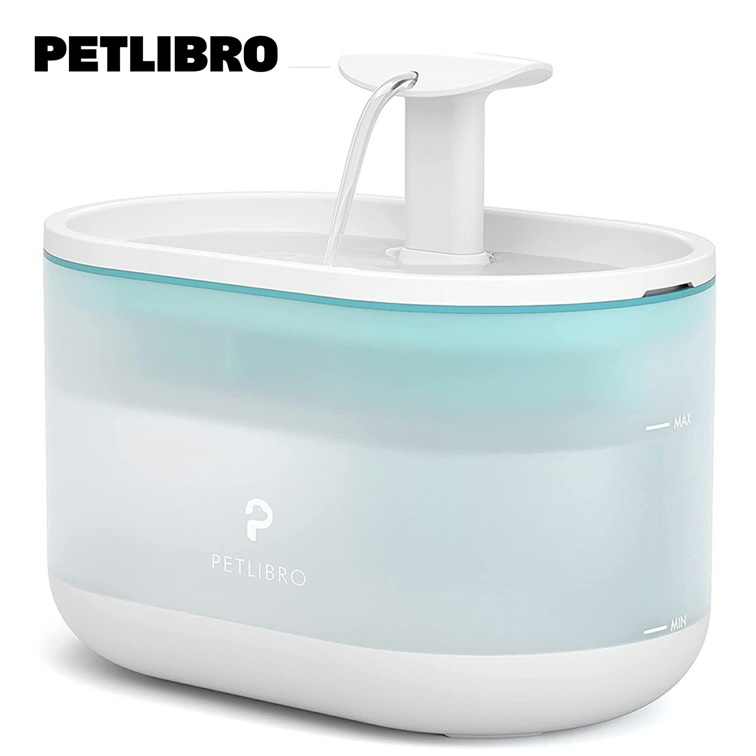 【在庫処分】猫 水飲み器 PETLIBRO【フィルター4枚付き 2.1L大容量 4重濾過 静音】自動給水器 2種類の給水モード ステンレス受け皿 猫給水器 BPAフリー 中小型犬用 見える水位線 水洗い可能 (プラスチック皿) WF002-13W