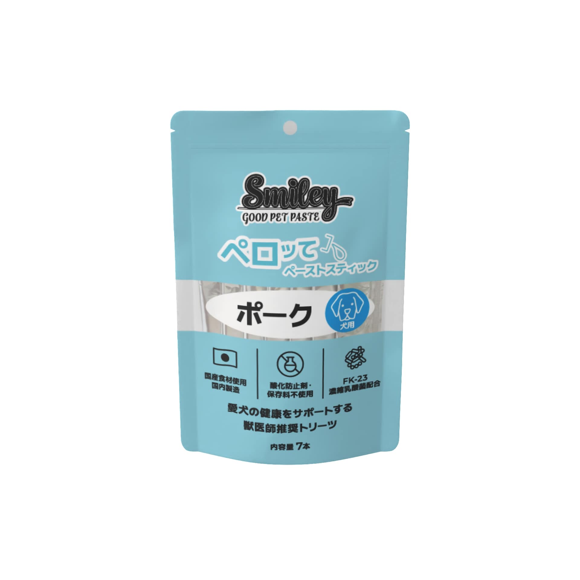 【売上の一部が保護犬へ】Smiley 犬用ペロッて ポーク 7本入 犬用おやつ 犬用トリーツ ペースト 獣医師..