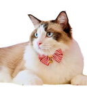 【メール便】CAT Amo.k アモワークス キャット ストライプリボン カラー レッド ブラック S M サイズ 猫用 首輪 セーフティーバックル 8100...