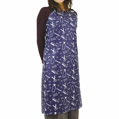 【売上の一部が保護犬へ】トリミングエプロン アジャスターバックルタイプ　トリミングアイテム柄　1枚