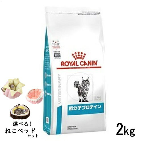 【ねこベッドセット】ロイヤルカナン 猫用 低分子プロテイン 2kg ドライフード 食事療法食