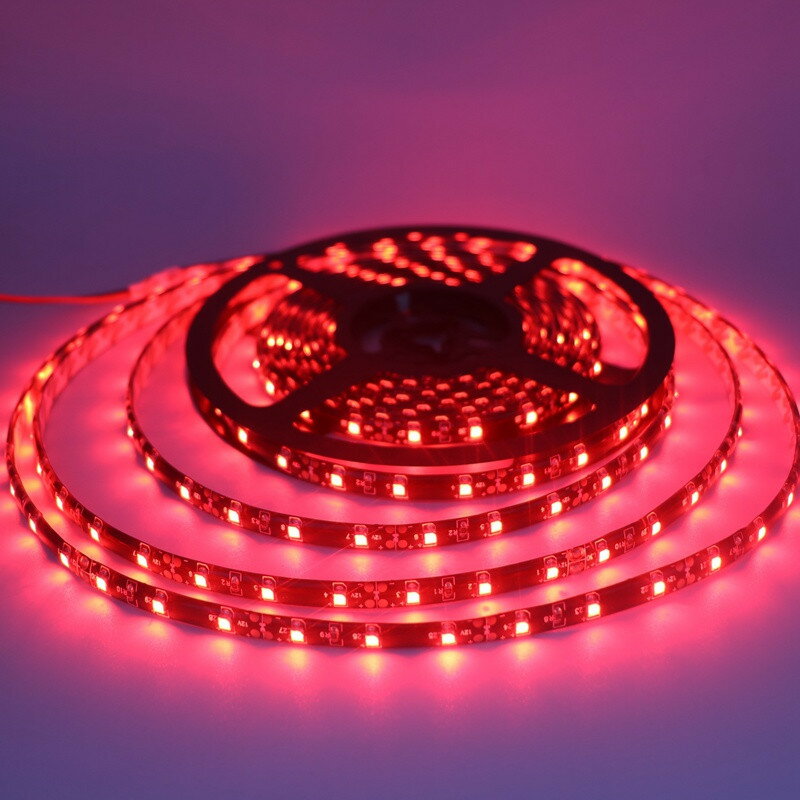 LEDテープライト レッド 赤 12V 5M 3528SMD 黒ベース 600連 120連/M防水 切断可 両面テープ付 LEDテープ 切断可能 正面発光 防水仕様 高輝度 間接照明 間接照明 看板照明 棚下照明