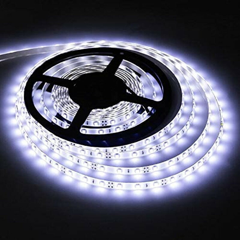 SMD3528 白ベース LED テープライト 5M 600連 選択可 120連 イルミネーション DC12V LEDテープ 切断可能 正面発光 防水仕様 全6色 LED テープ ホワイト 高輝度 [2]