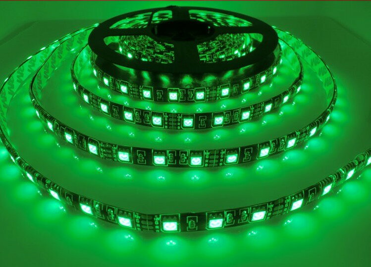 SMD5050 5m 防水 DC12V LEDテープライト LEDテープ 黒ベース グリーン　みどり　緑...
