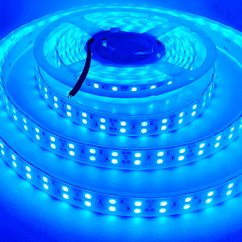 LEDテープライト 完全防水 DC24V SMD5050 防水加工 カバー付き 600連 二列式 LEDテープ 青色 ブルー 5M トラック 船舶 照明 蛍光灯led間接照明 屋外照明 イルミネーション