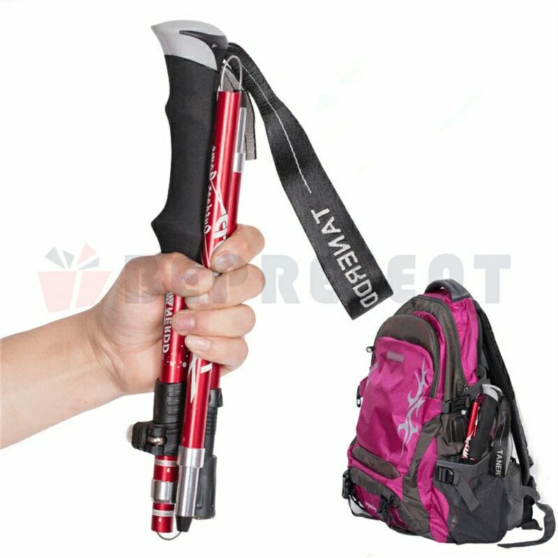 トレッキングポール 登山用杖 登山ストック 軽量 アルミ合金 折り畳み トレッキン...