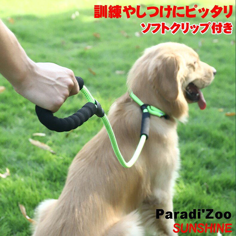 引張防止リード 犬用リード 大型犬 手に優しい リード P字型リード トレーニングリ...