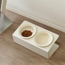 フードボウル 猫 犬 ペット 食器 陶器 2個セット 高さ調整 傾斜 食べやすい スタンド付き おしゃれ 韓国インテリア 洗いやすい 清潔感 シニア対応 餌入れ...