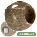 三晃商会 ココハウス ハムスター リス フクロモモンガ デグー 小動物 ハウス 木製 固定具付き 天然素材 ヤシ殻 小屋 寝床 (NK)