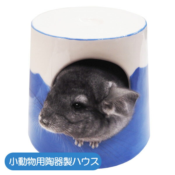 【お取り寄せ】チンチラドーム　富士山チンチラ 小動物 ハウス 寝床 隠れ家 陶器 レインボー おやつポケット（NK）