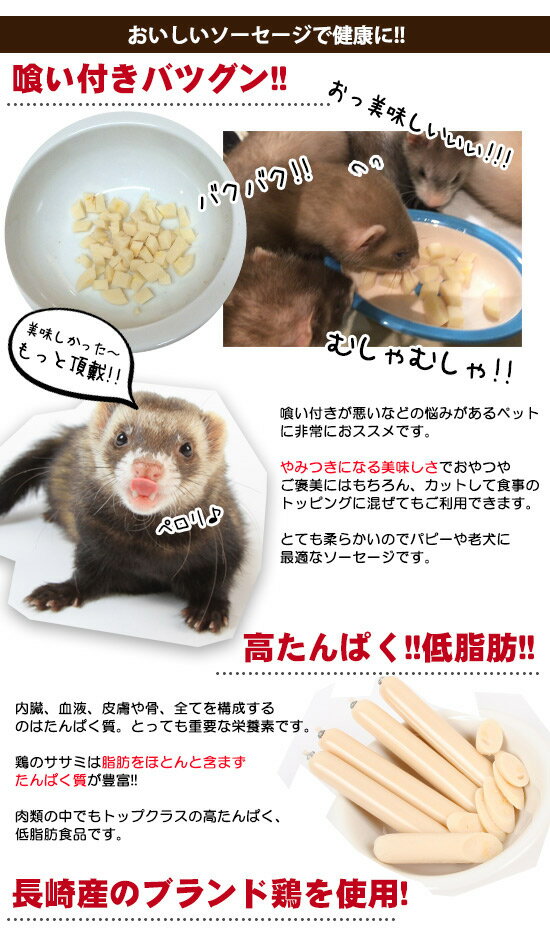 【ゆうパケットOK（メール便）】foo 特別飼育鶏　極みササミ＆チーズ お試し1本入り【国産】【完全無添加】 フェレット 猫 犬 ドッグ フード ドッグフード オヤツ おやつ チーズ トッピング ソーセージ 幼犬 パピー犬 老犬 シニア犬 国産 無添加 無着色 特別飼育鶏 動画