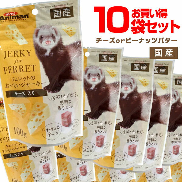 ■■■10袋セット■■■【まとめ買い】ドギーマン フェレットのおいしいジャーキー100g(10袋セット)【国産】　フェレット おやつ フード フェレットフード ジャーキー 国産 まとめ売り セット お買い得