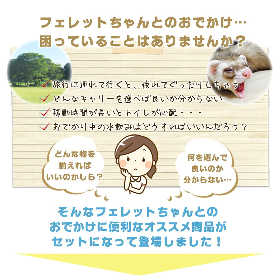 【セット商品】おでかけセットB　フェレット お出掛け ハードキャリー キャリーバ...