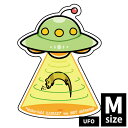 オリジナルフェレットステッカー UFO Mサイズ(s-054-m)フェレット イタチ 鼬 ステッカー シール UV加工 防水 デコレーション イラスト キャラク...