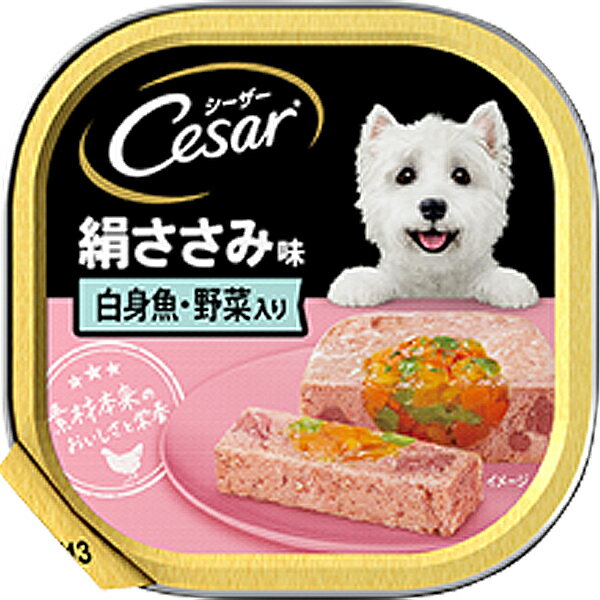 シーザー 絹ささみ味 白身魚 野菜入り 100g×24コ〔26020623dw〕〔26030627dw〕