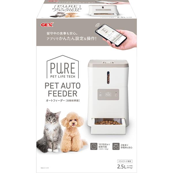 留守中の食事も安心。アプリでカンタン設定＆操作！■アプリで簡単！給餌スケジュールを設定リモート操作ができ、フード残量不足のお知らせも届きます。■給餌量を細かく設定できる1日最大10回まで、約5g単位で設定可能。（1回約5〜100g）時間ごとに給餌量も変更できます。毎日規則正しい食事で健康管理ができます。■2電源で停電時も安心停電やアダプターが外れてしまった場合も、電池で動きます。※単三アルカリ乾電池4本（別売）が必要です。■ステンレストレイ付き＆トレイ・フードタンクは丸洗いOK清潔にご使用いただけます。■ロック付きのフタでいたずら防止密閉性が高く、フードの鮮度も保ちます。（乾燥剤をセットできるケース付き）■置き場所を選ばないコンパクトサイズフードタンク容量 約2.5L（約1kg） 【 材質・成分・素材など 】 ABS、ステンレス 【 製品重量 】 約1.8kg 【 製造国 】 中国 【 サイズ 】 約W20×D20×H30.5cm 【 付属品 】 取扱説明書 【 その他 】 消費電力：作動時：2W 待機時：0.6W、コードの長さ：約1.5m 【 メーカー名 】 ジェックス 【 JANコード 】 4972547928269