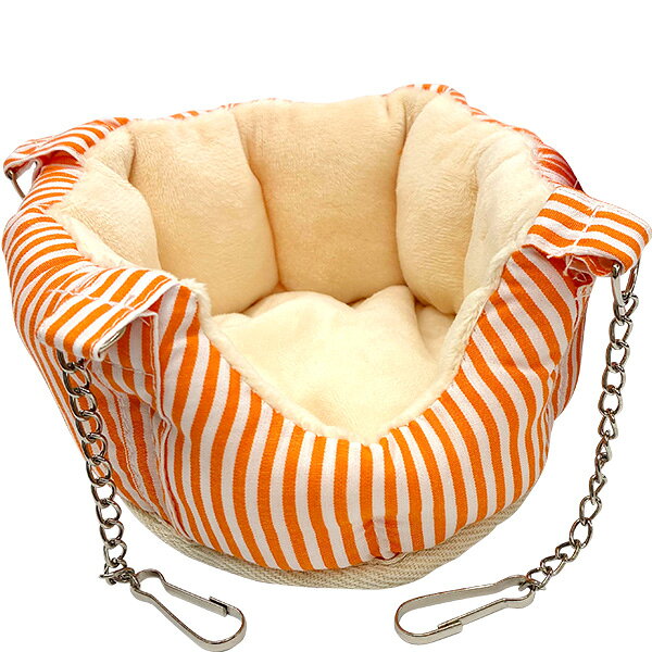 小動物のハンモック ベッドモック ストライプオレンジ〔25102548ss〕〔25092543ss〕