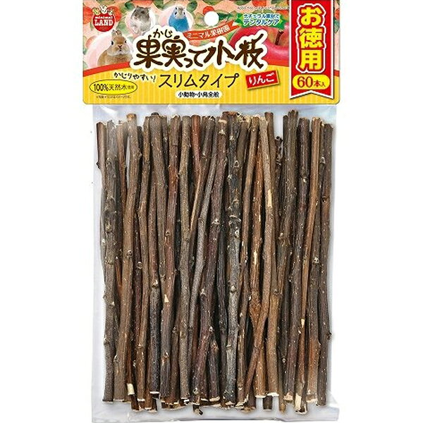 スリムタイプのりんごの枝の部分をペットのかじりやすい長さにカットしました。皮をはがしたり、かじることにより、歯の伸びすぎを予防したり、ストレス発散に役立ちます。 【 材質・成分・素材など 】 りんごの木 【 適応ペットのサイズ 】 小動物・小鳥全般 【 製造国 】 中国 【 メーカー名 】 マルカン 【 JANコード 】 4906456579175