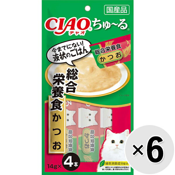 【セット販売】チャオ ちゅ〜る 総合栄養食 かつお （14g×4本）×6コ［ちゅーる］