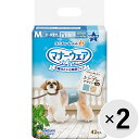【セット販売】マナーウェア 男の子用 小〜中型犬用 Mサイズ モカストライプ・ライトブルージーンズ 42枚×2コ〔25052119dt〕