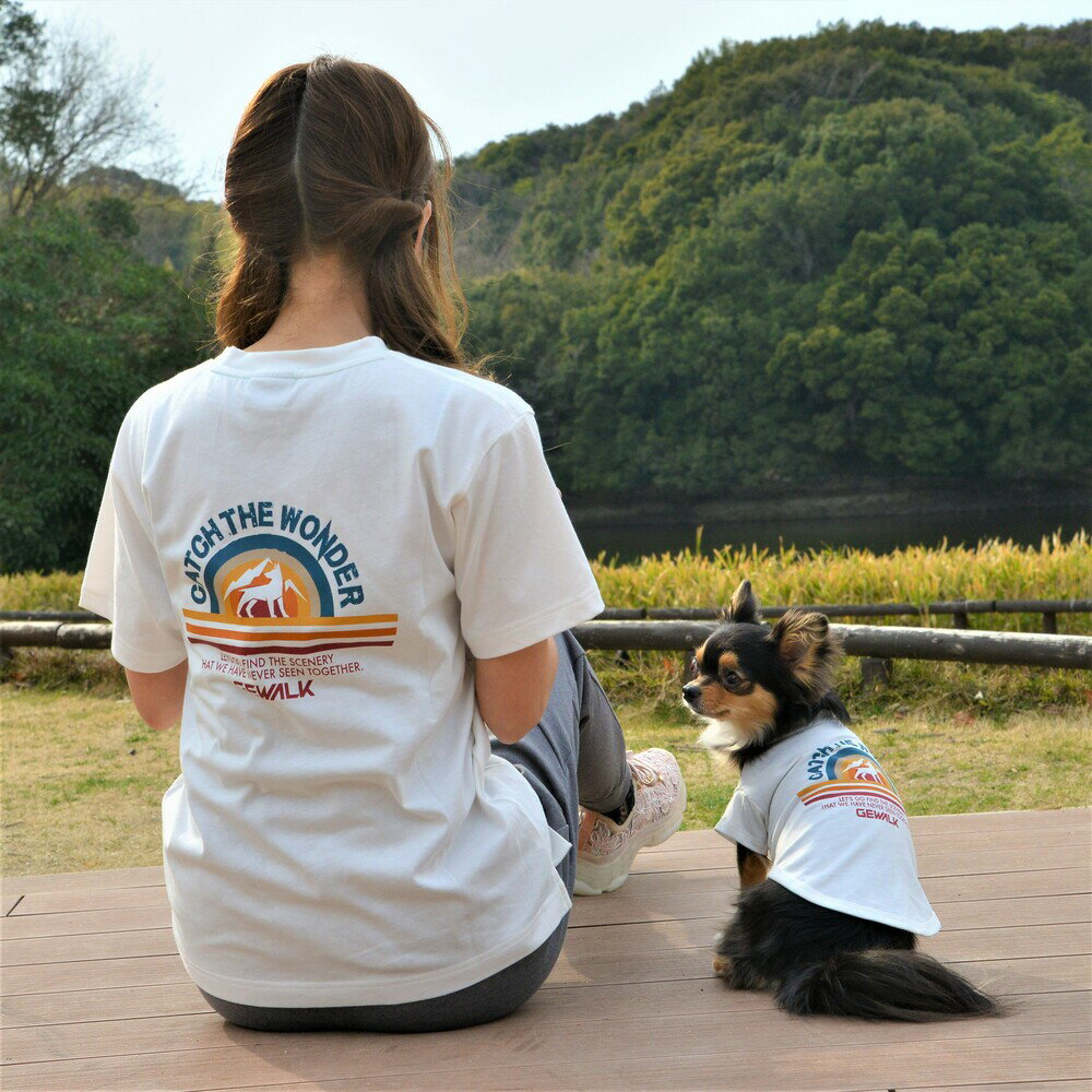 【GEWALK　ジウォーク】グラフィックTシャツロゴ【M】犬 いぬ イヌ DOG 服 アウトドア